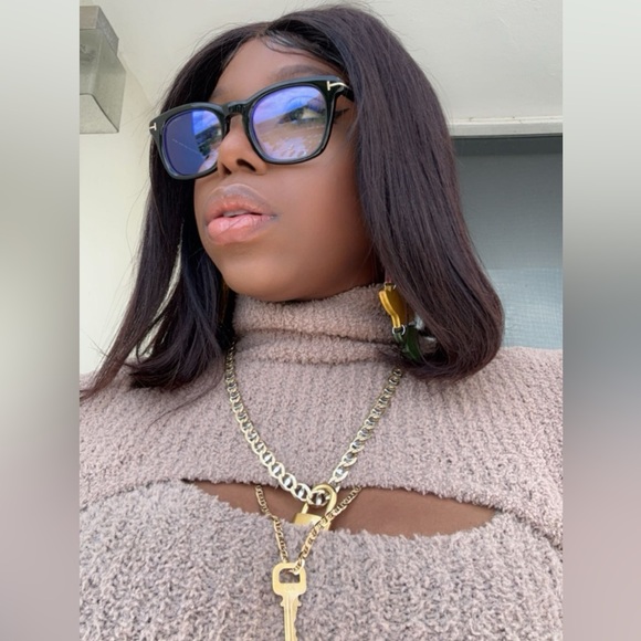 New Authentic Tom Ford Blue Light Block Square Unisex Eyeglasses FT5542-B 001 50 - Picture 6 of 14